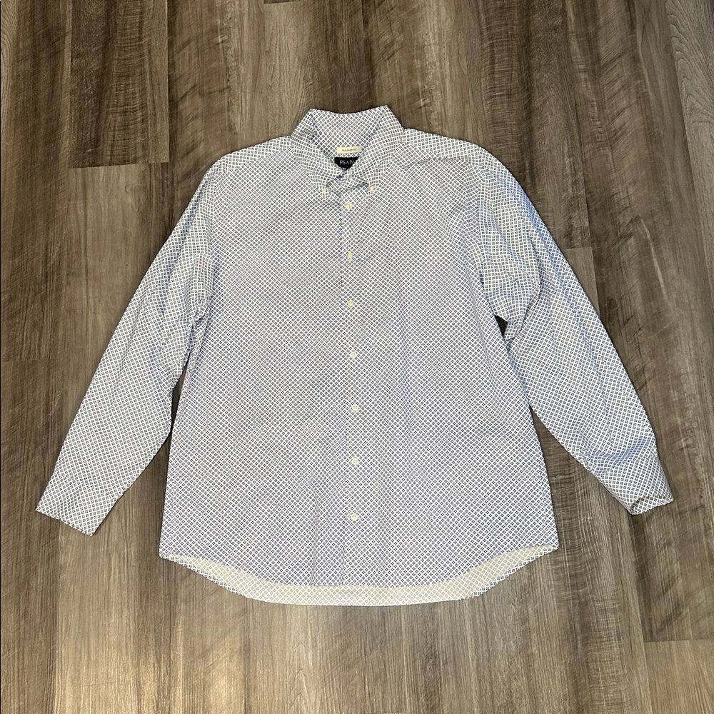 Jos. A. Bank Tailored Fit Geometric Long Sleeve Button Down - Large - Picture 2 of 6